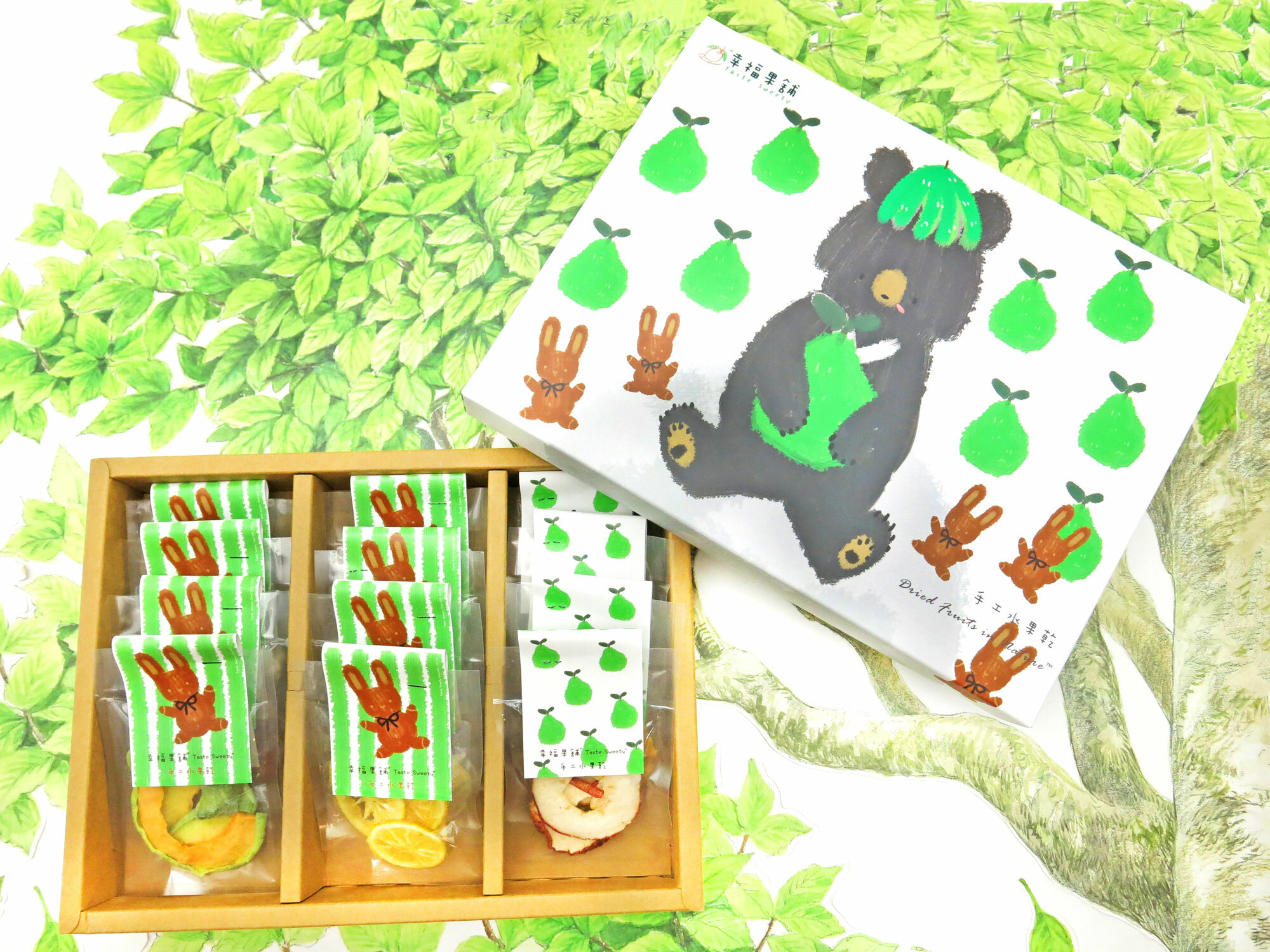 熊樂兔柚-柚帽熊水果乾禮盒3格(12入/15入/18入)