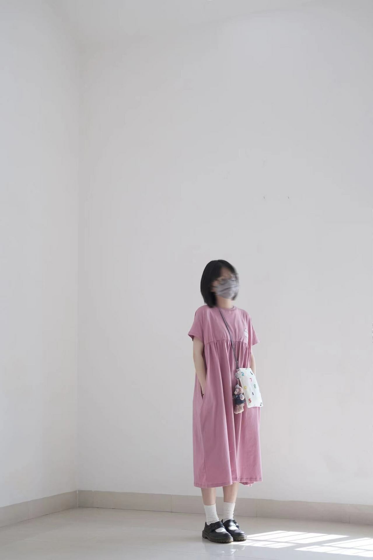 BOBOKIDS 日系印花拼接親子連身裙-春夏粉嫩