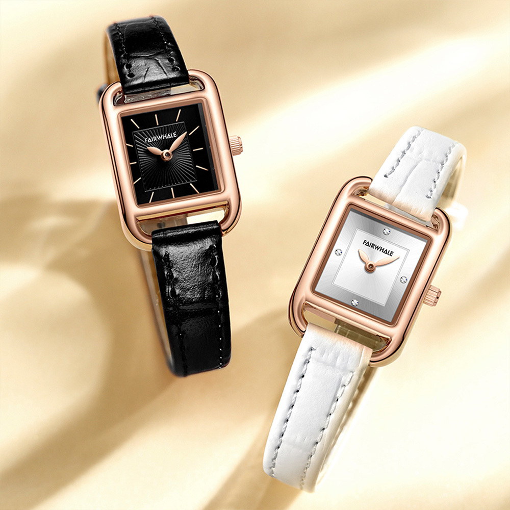 (預購)【Mark fairwhale馬克菲爾】方圓造型文雅感觸溫潤高值皮革女用錶-3570