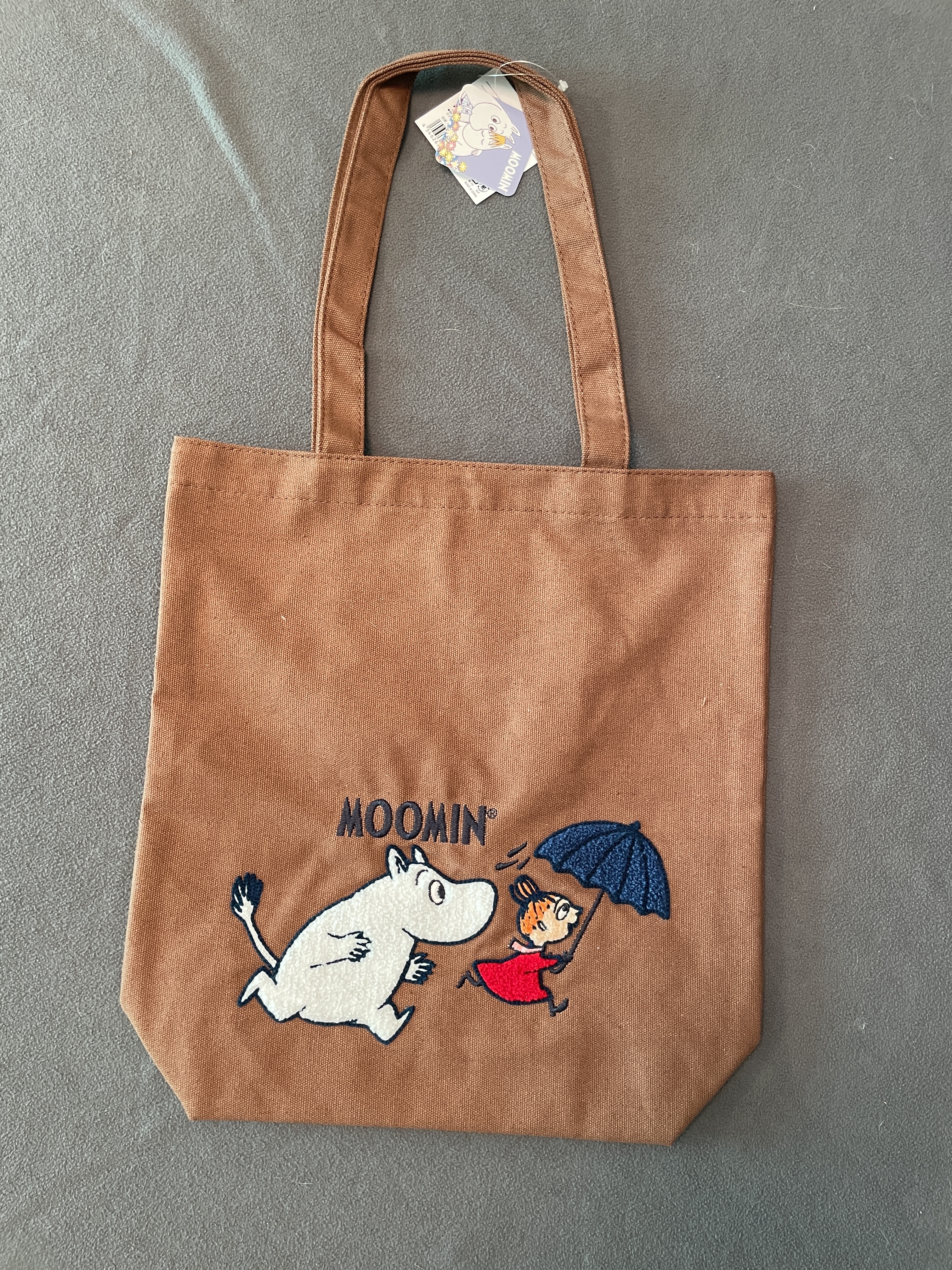 日本進口！[姆明☆可愛] 刺繡圖案帆布Tote Bag