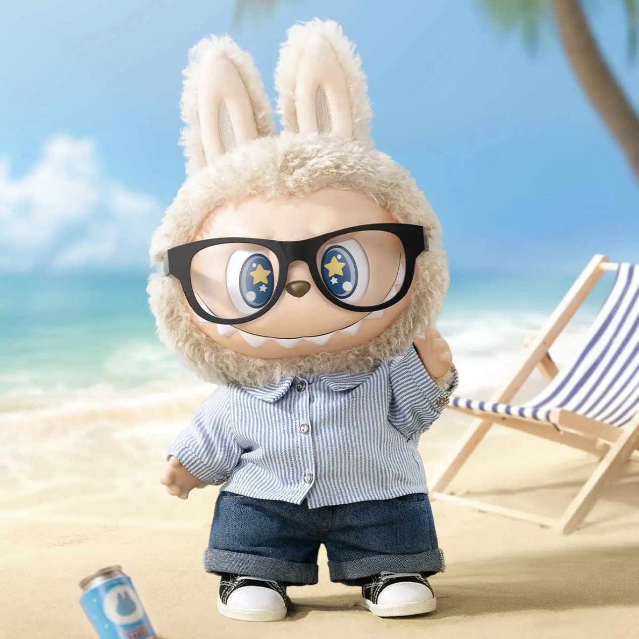 POPMART 泡泡瑪特 THE MONSTERS-FLIP WITH ME 夏日浪 搪膠毛絨公仔 40CM