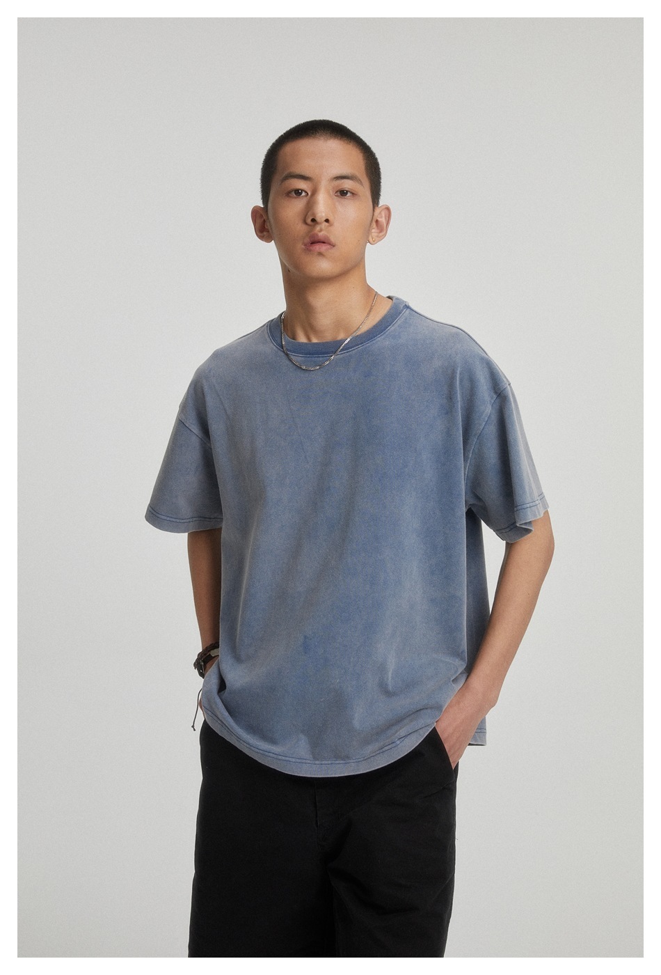 8M11 經典素色水洗做舊短棉TEE 五色