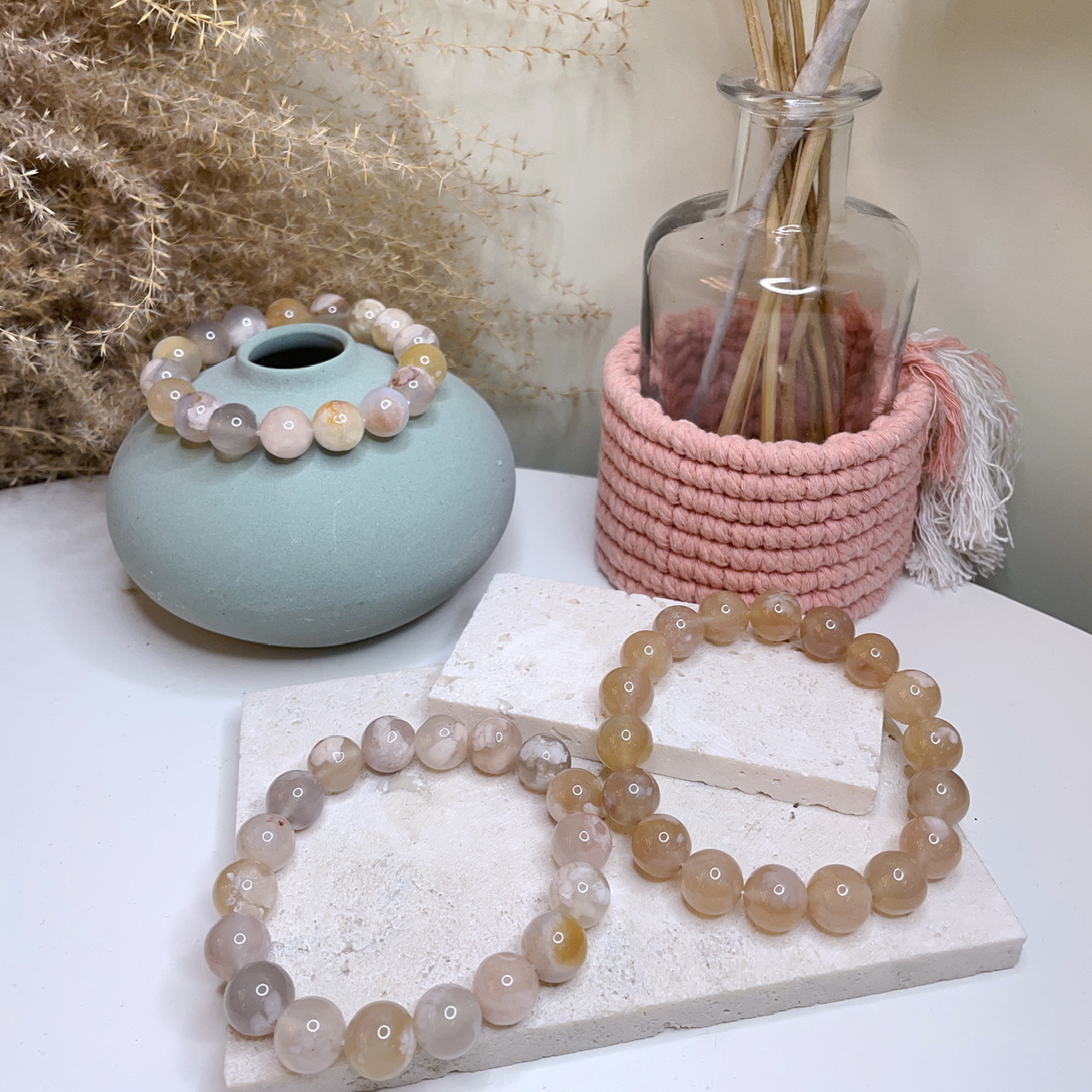 櫻花瑪瑙手串 12+mm