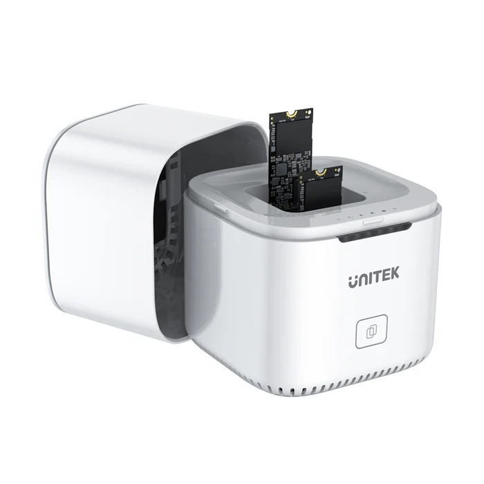 Unitek SyncStation Marshmallow M.2 NVMe 雙槽 USB-C 硬盤座 (具離線複製功能) S1207A