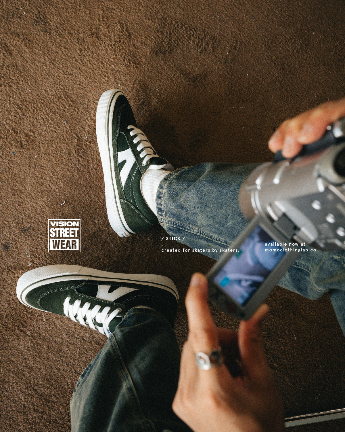 Vision Street Wear STICK 復古街頭滑板鞋 軍綠