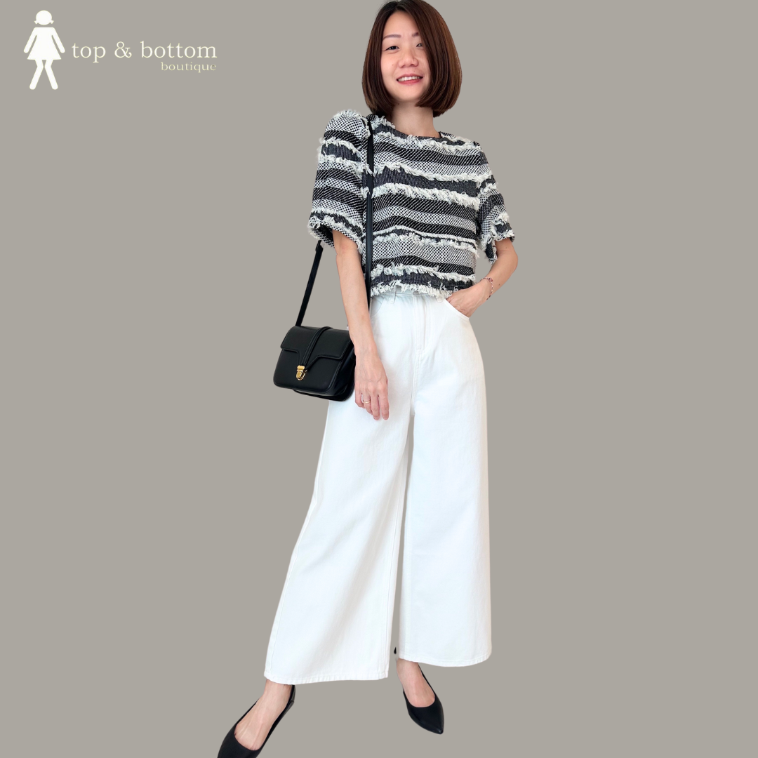 S/SLEEVE FURRY CROP BLOUSE