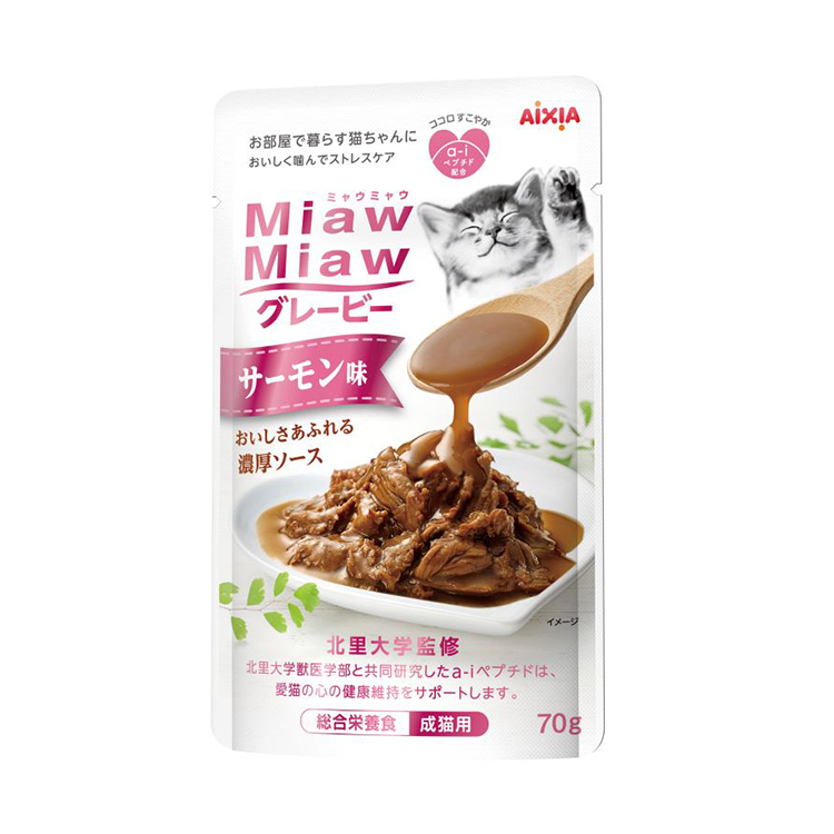 Miaw Miaw 濃厚三文魚肉汁濕糧 70g