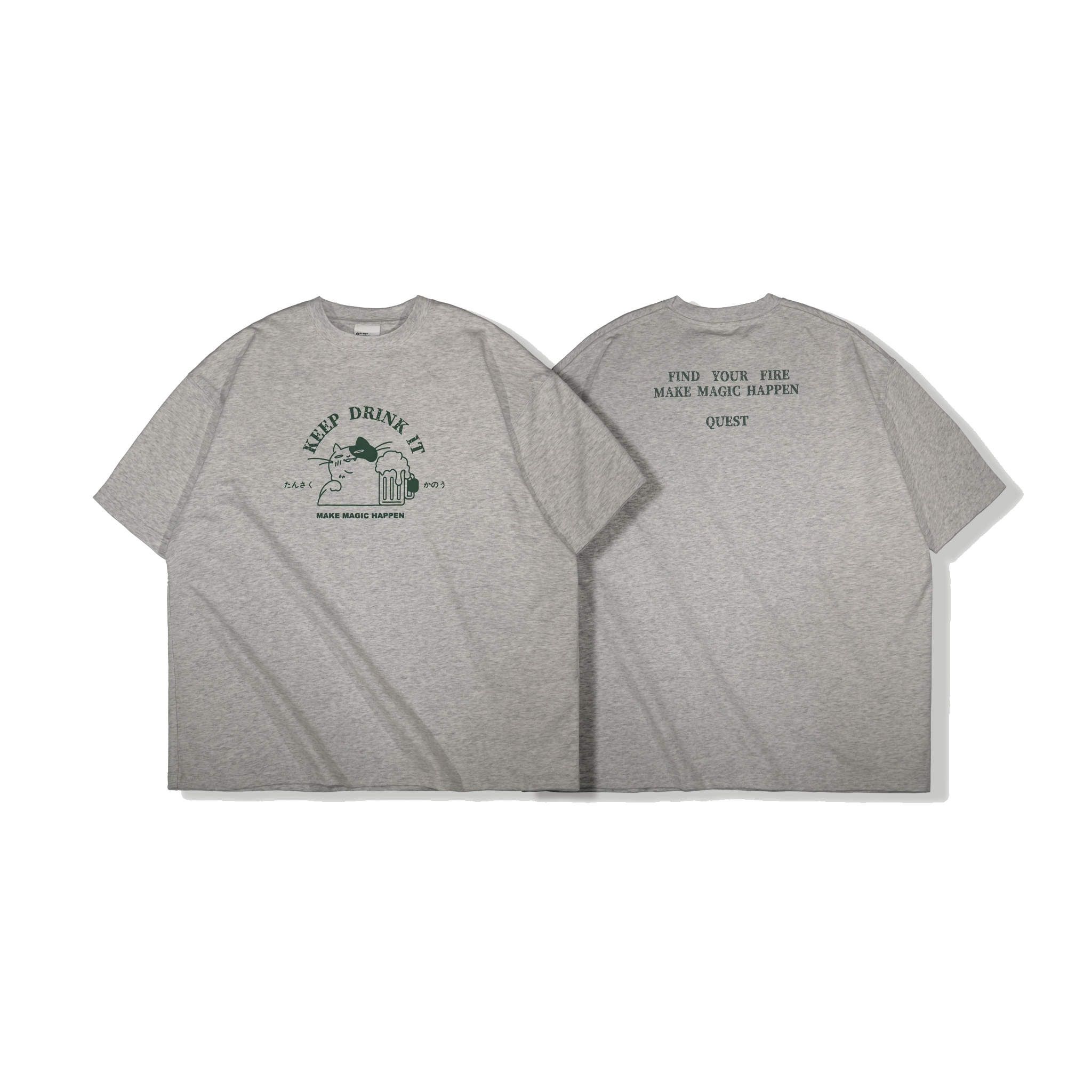 【車庫服飾】QUEST DRUNK CAT TEE / 酒精貓咪短T