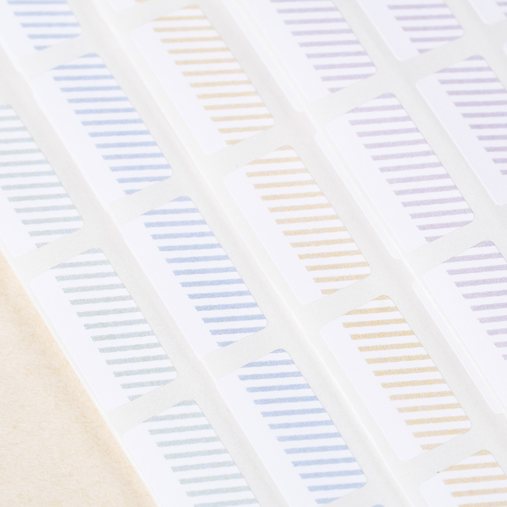 2cm 四色 斜線標籤貼紙包 /一分之一工作室/台灣