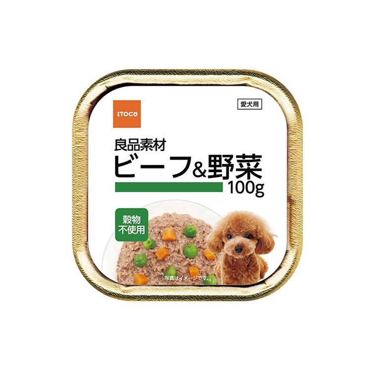 良品素材 犬用 無穀物 牛肉野菜濕糧 100g