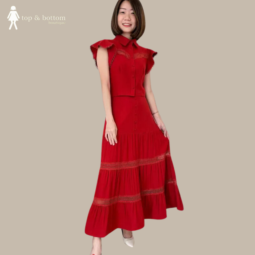 BUTTON FRILLS CROP TOP