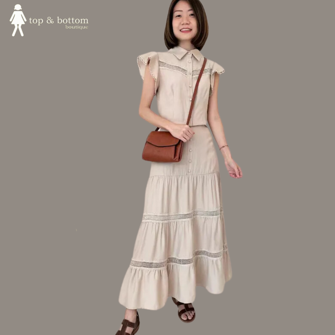 BUTTON FRILLS CROP TOP