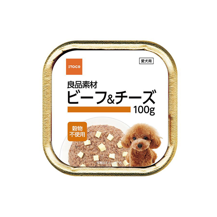 良品素材 犬用 無穀物 牛肉芝士濕糧 100g