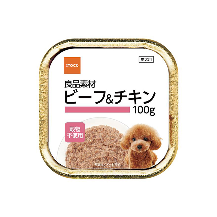 良品素材 犬用 無穀物 牛肉雞肉濕糧 100g