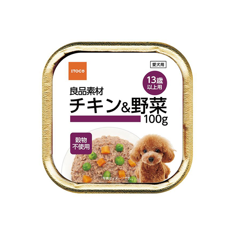 良品素材 13歲起 犬用 雞肉野菜濕糧100g