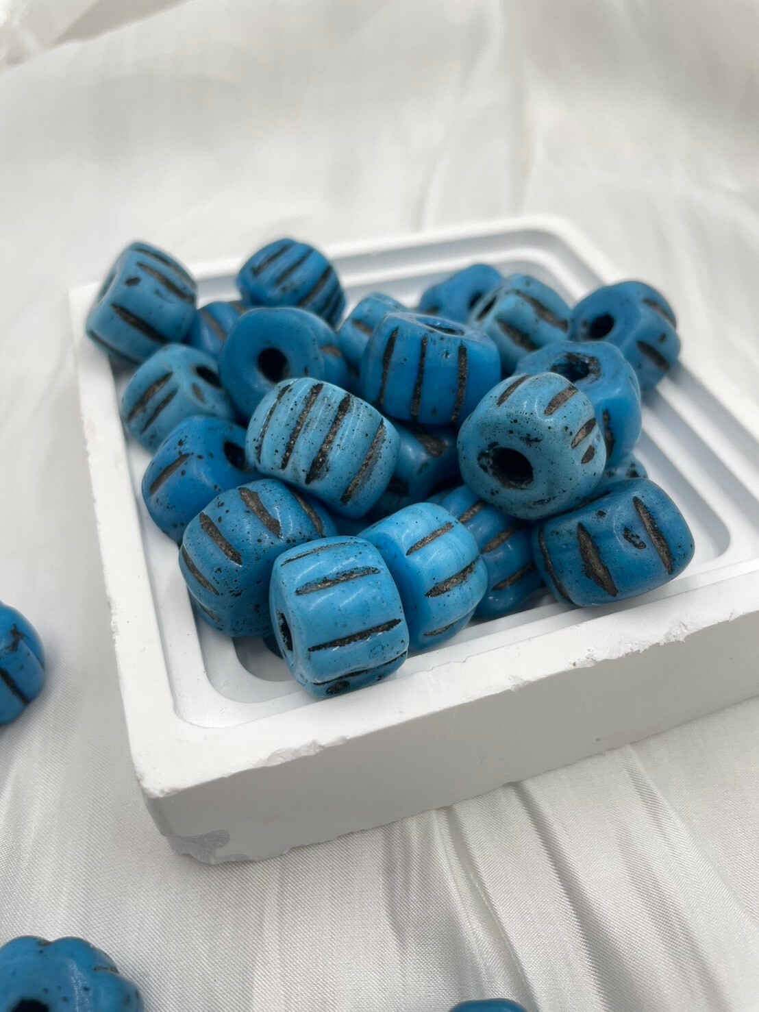 顆-藍南瓜珠直徑18.5mm厚12.5mm孔5mm