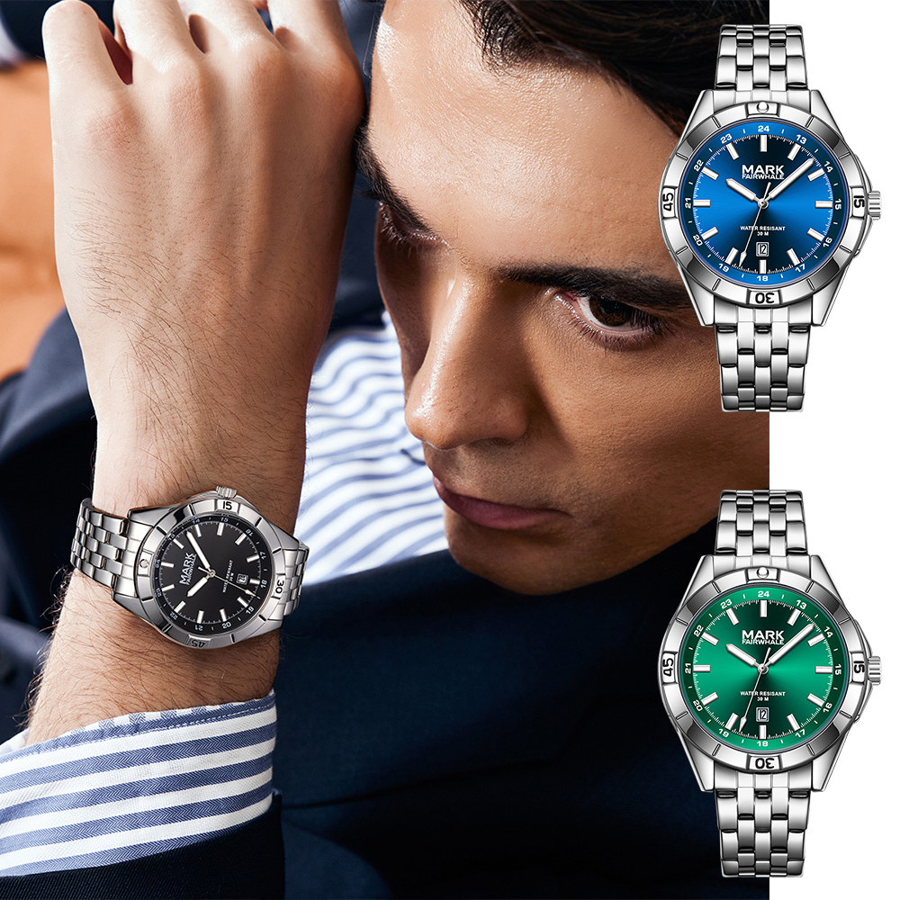 【Mark fairwhale 馬克菲爾】三針夜光 低調奢華 優雅經典 不鏽鋼 腕錶-5810