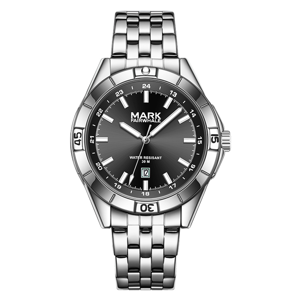 【Mark fairwhale 馬克菲爾】三針夜光 低調奢華 優雅經典 不鏽鋼 腕錶-5810