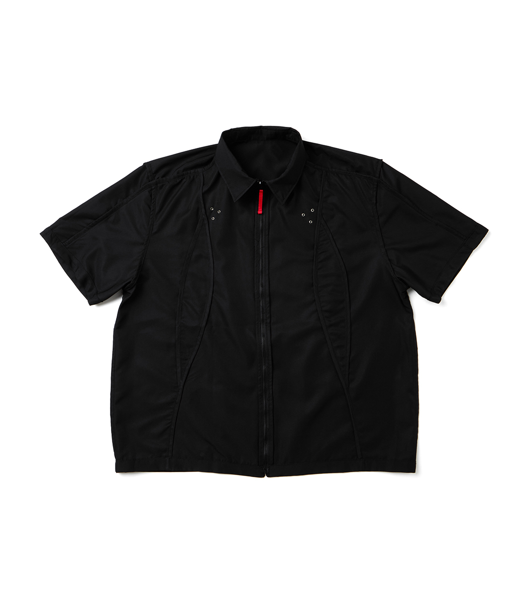 nozzle quiz® / Reverse zip shirt - 黑 Black