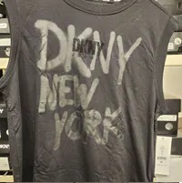 [S] DKNY JEANS LOGO RHINESTONE SLEEVELESS TOP,BLACK, DJ4T1173-BLK (SD960)