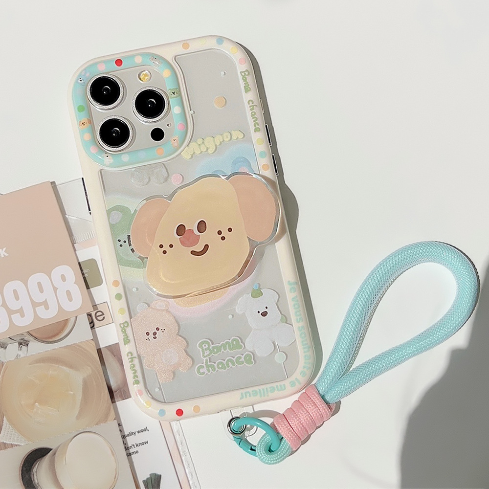 《80335》塗鴉小狗狗手機殼(含掛繩)