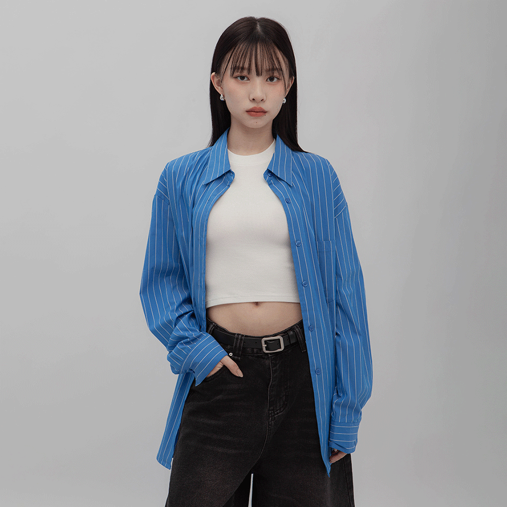 棉質條紋襯衫(in stock)