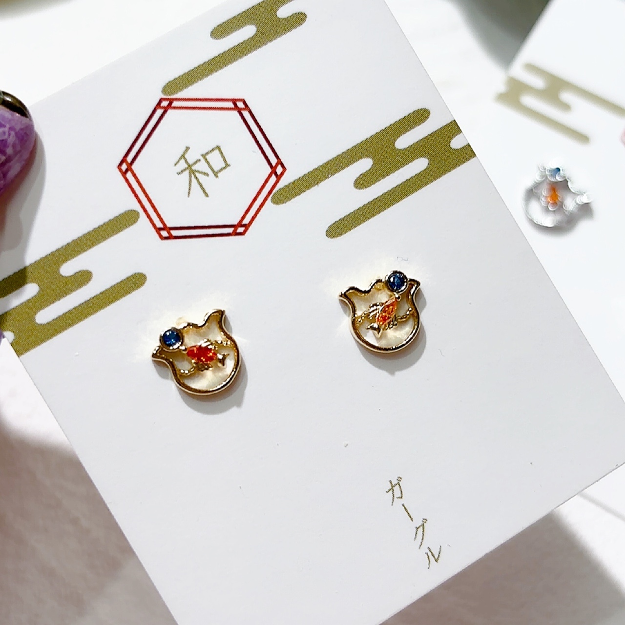 迷你金魚缸耳環