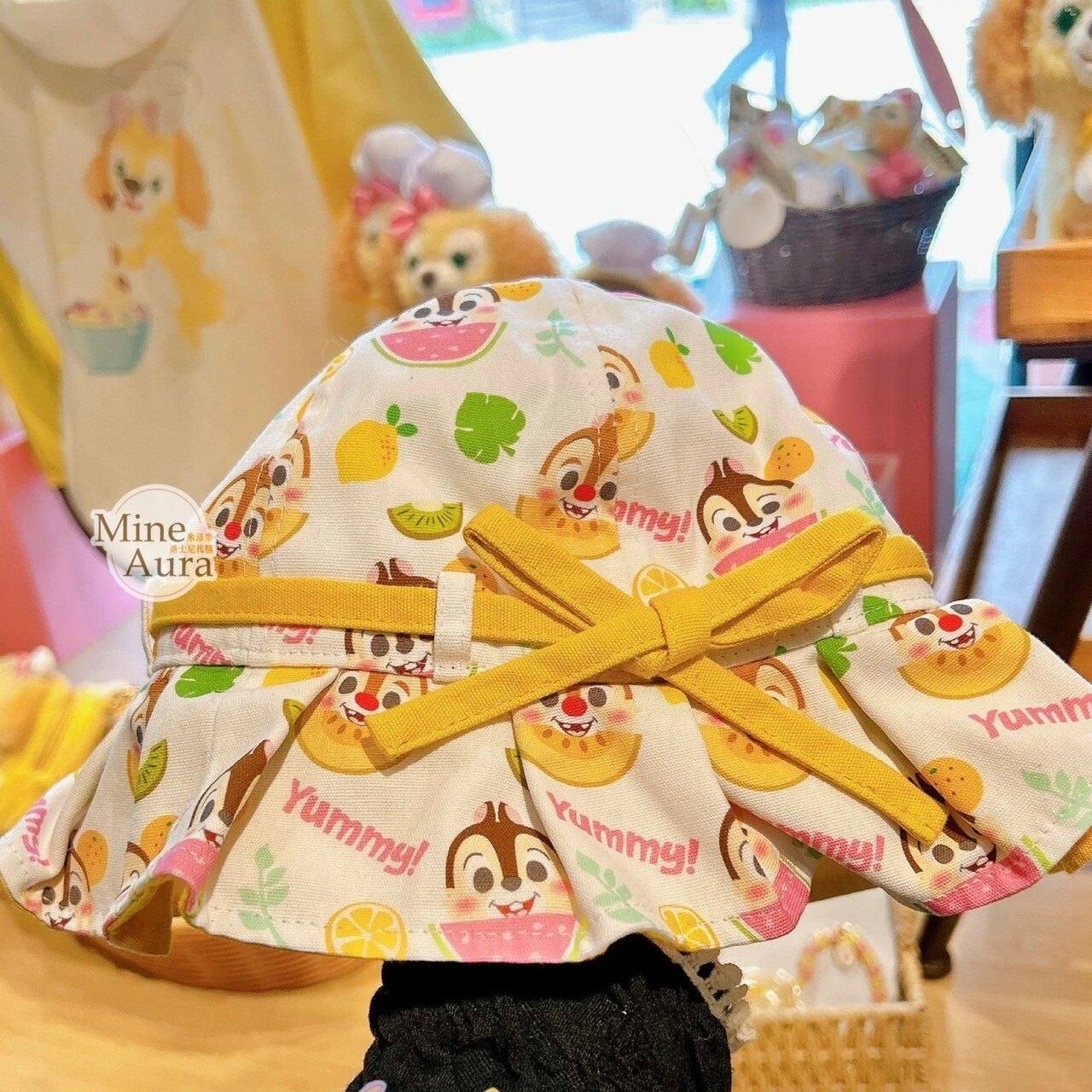 (限時特價) 奇奇蒂蒂 Chip 'n Dale 滿版圖案 蝴蝶結 兒童 漁夫帽 帽子 -上海迪士尼樂園