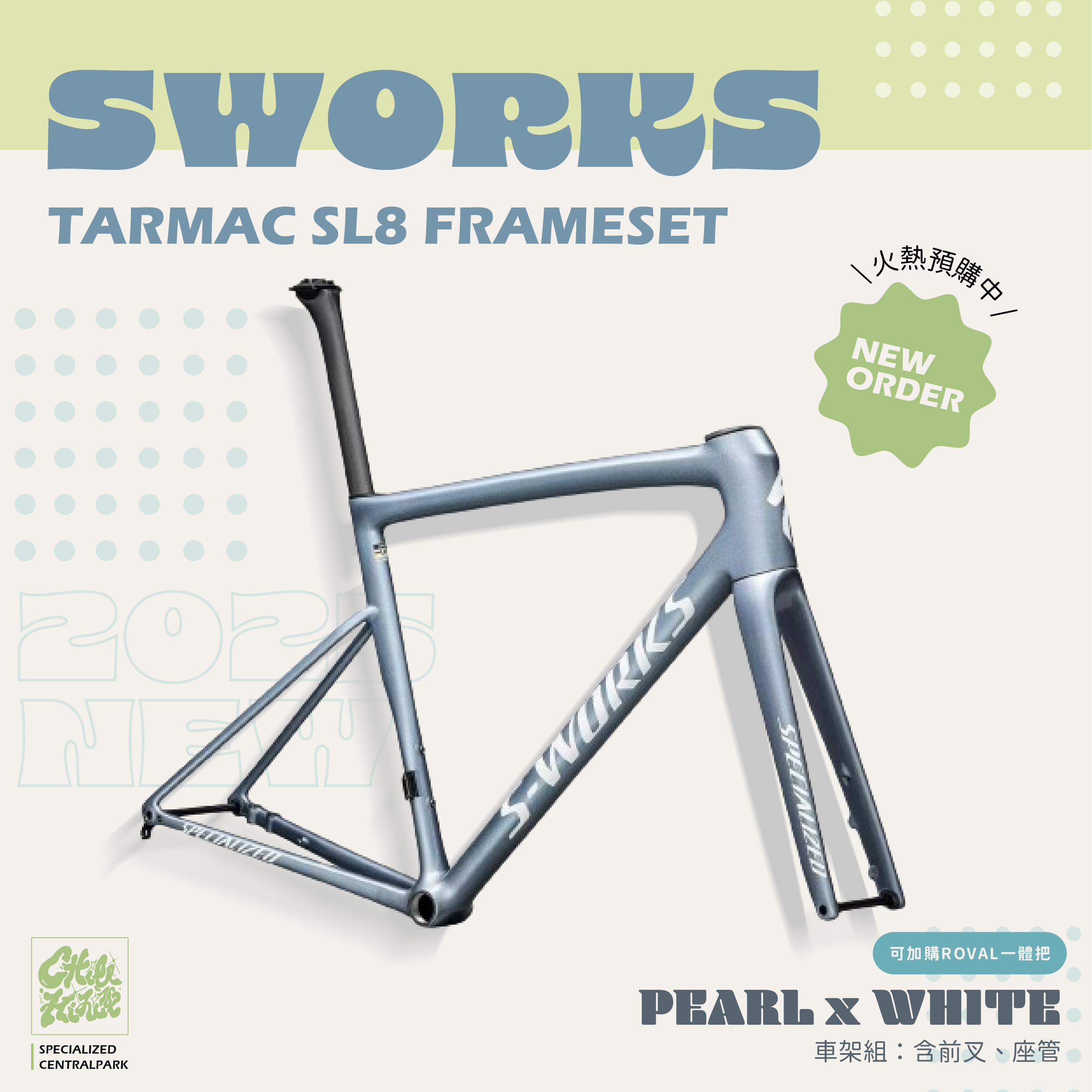 現貨【Specialized】S-Works Tarmac SL8 車架組 / 水藍