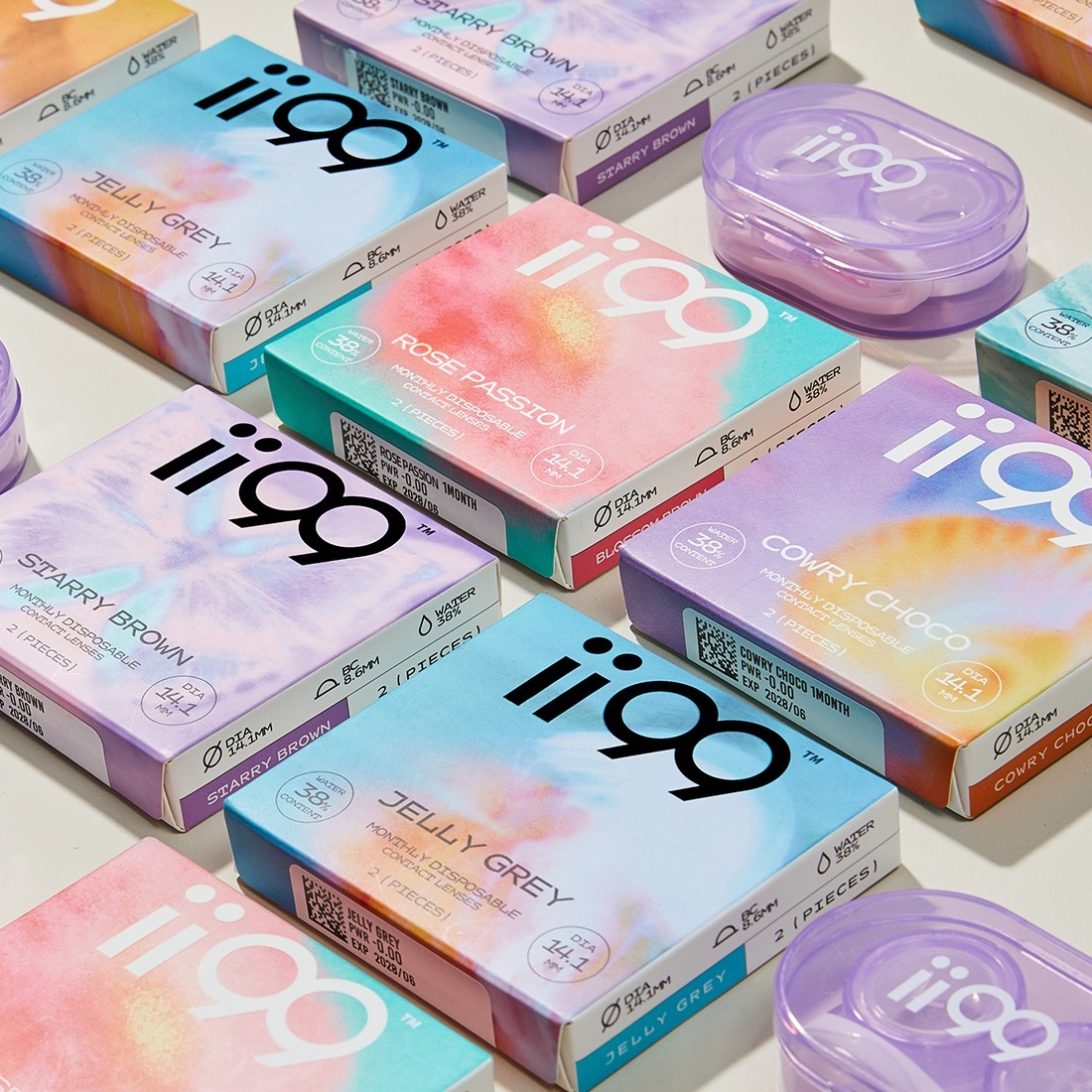 ii99 Color Contact lens 1 Month Disposable  2pcs/Box Ready stock (0.00 to -6.00DS) ( buy 2 Free 2 )