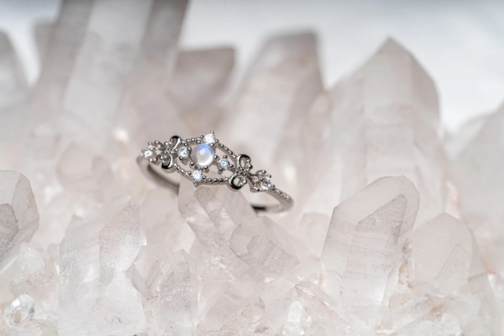 S925銀戒指 | 小公主｜月光石｜六月誕生石