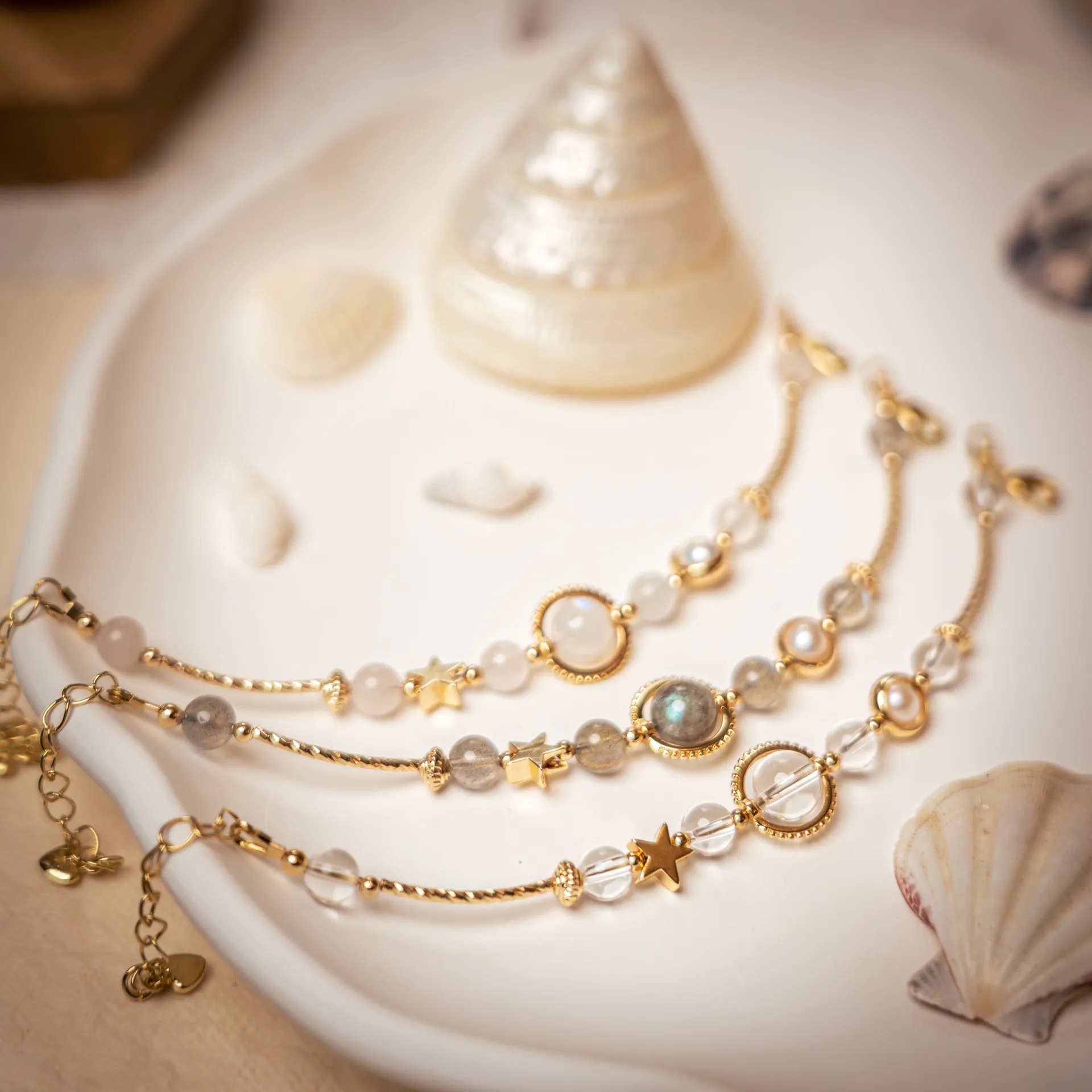 星座守護石系列 | 處女座 | 水晶手鍊《原附扣式：龍蝦扣》