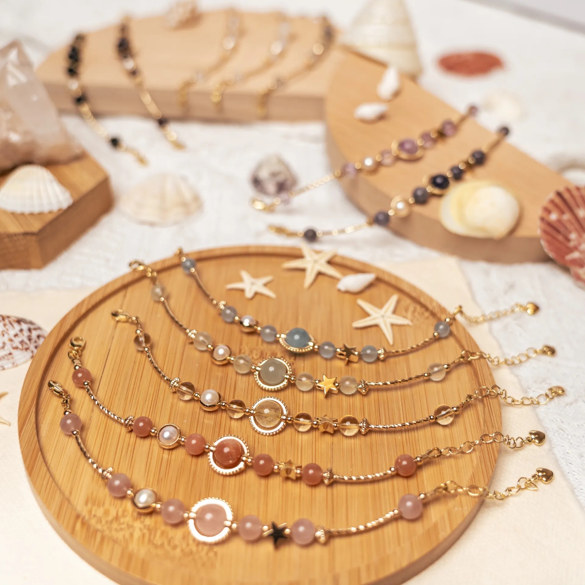 星座守護石系列 | 雙子座 | 水晶手鍊《原附扣式：龍蝦扣》