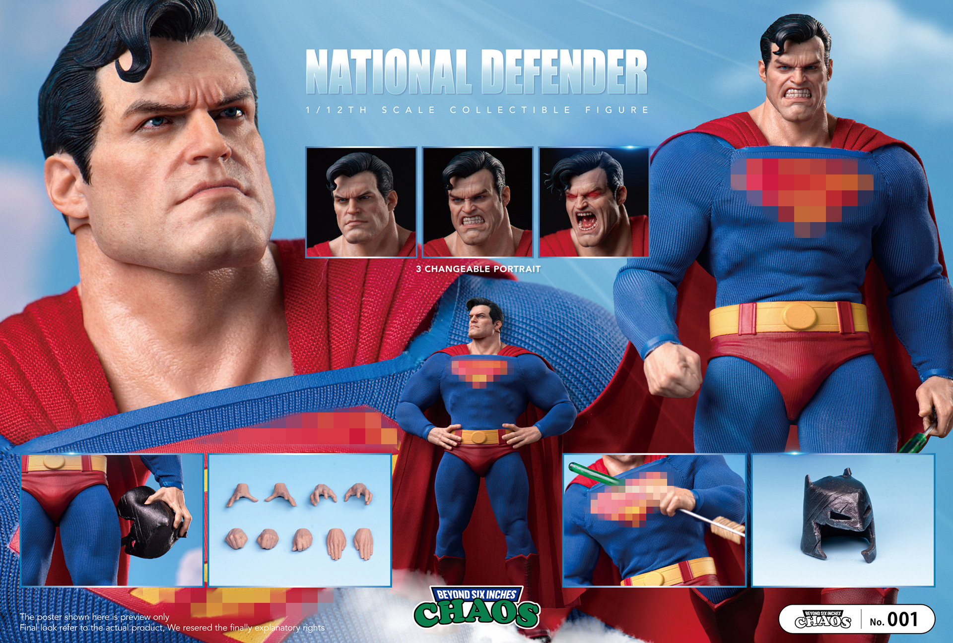 CHAOS 1/12 ナショナル・ディフェンダー CHAOS-001 CHAOS- 1/12 National Defender Action Figure (CHAOS-001)
