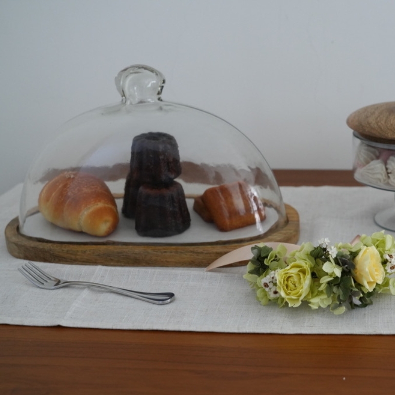 日本 magnet WAFFEL'S 木頭玻璃罩盤【穹頂】