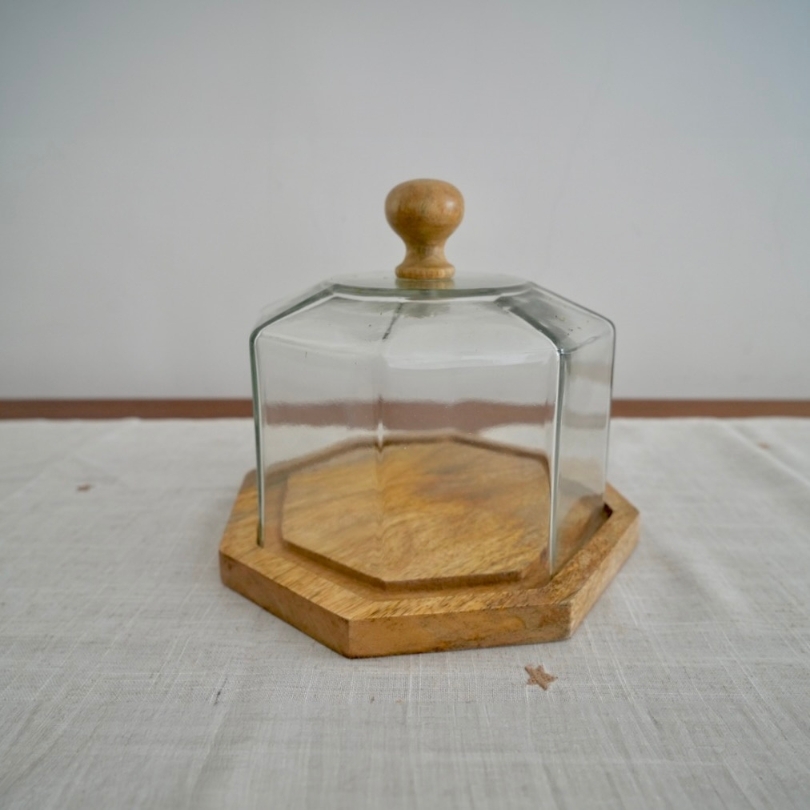 日本 magnet WAFFEL'S 木頭玻璃罩盤【八角形】