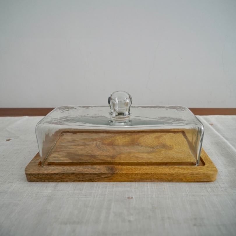 日本 magnet WAFFEL'S 木頭玻璃罩盤【長方形】