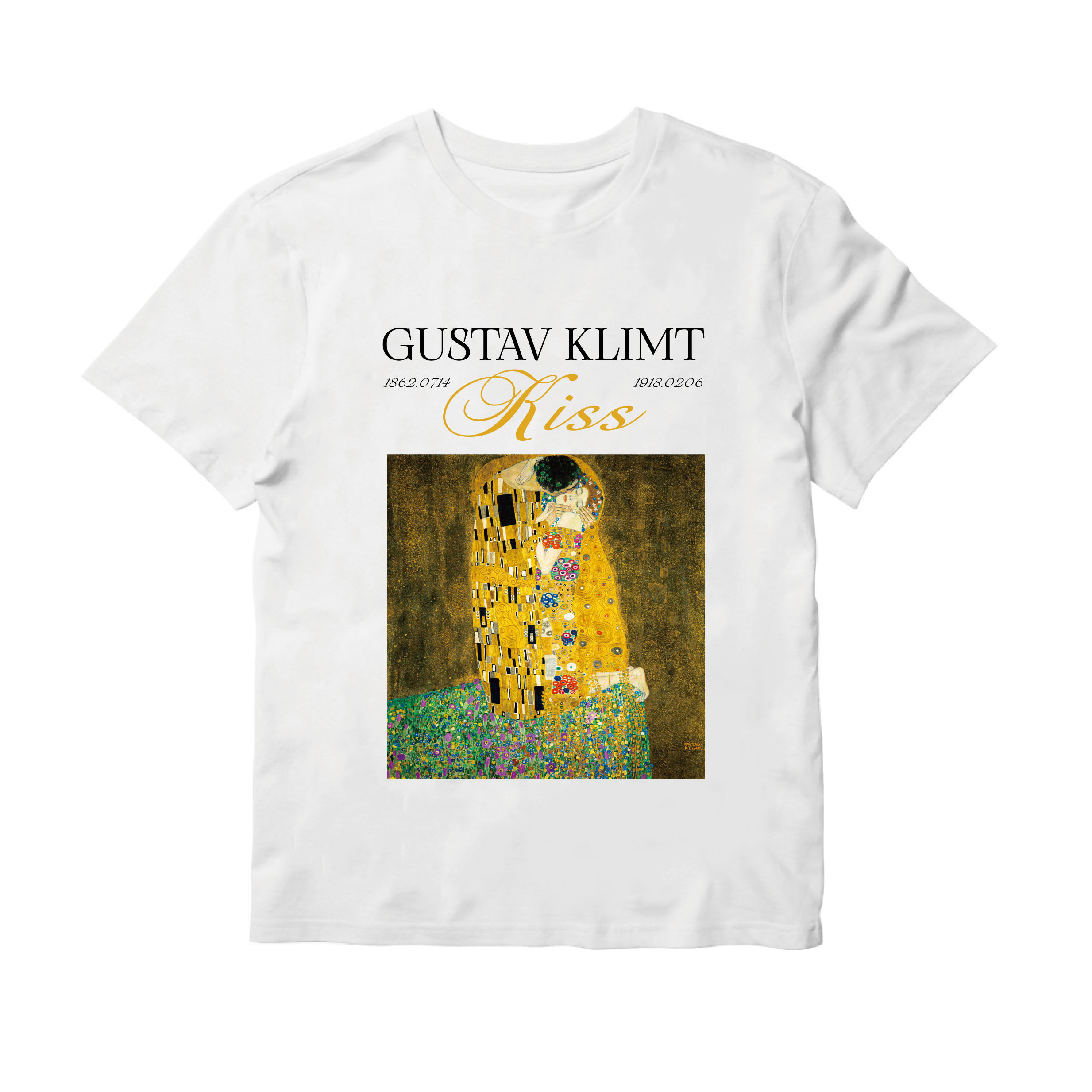 藝術T恤 (新)｜克林姆《吻》白