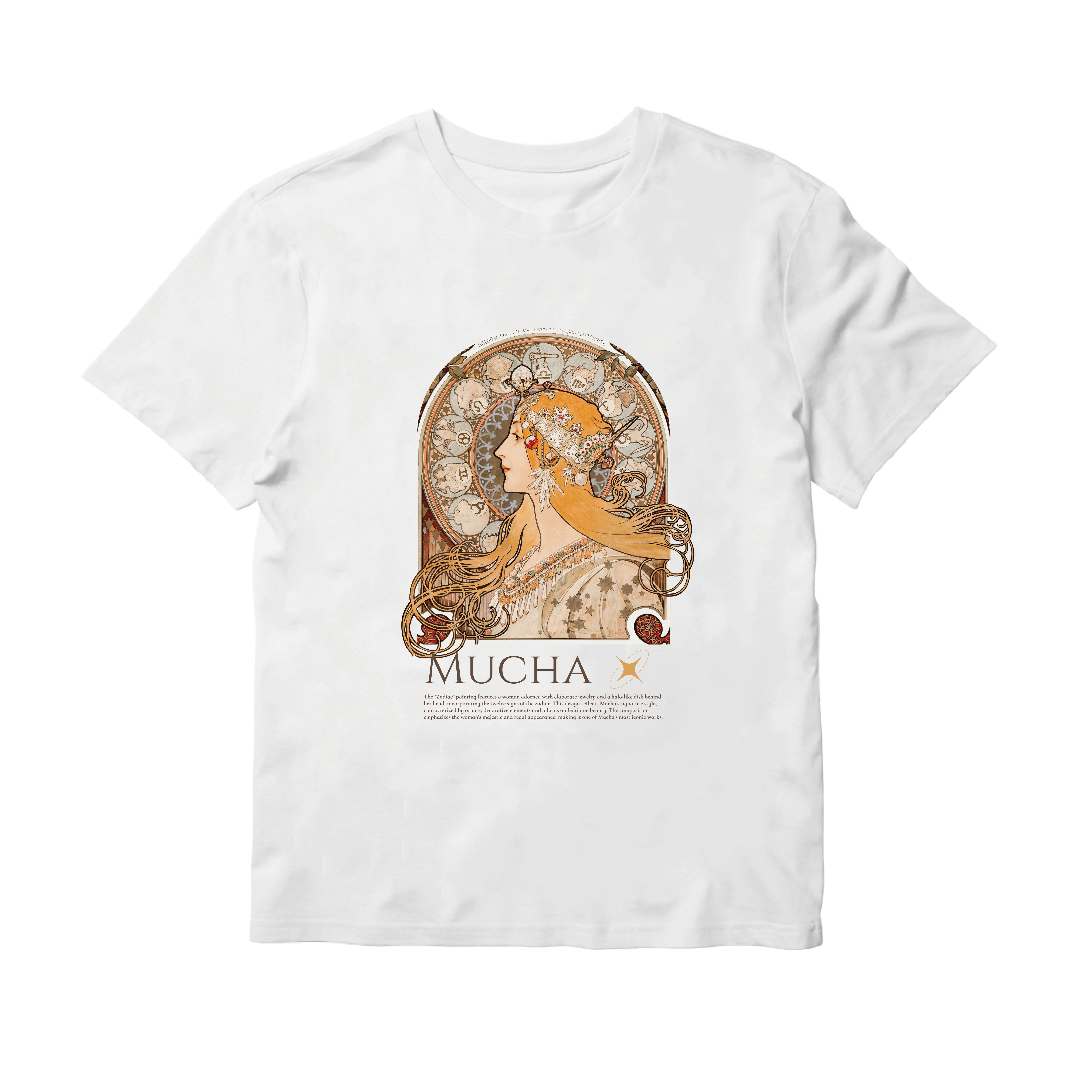 藝術T恤｜慕夏《黃道十二宮》白