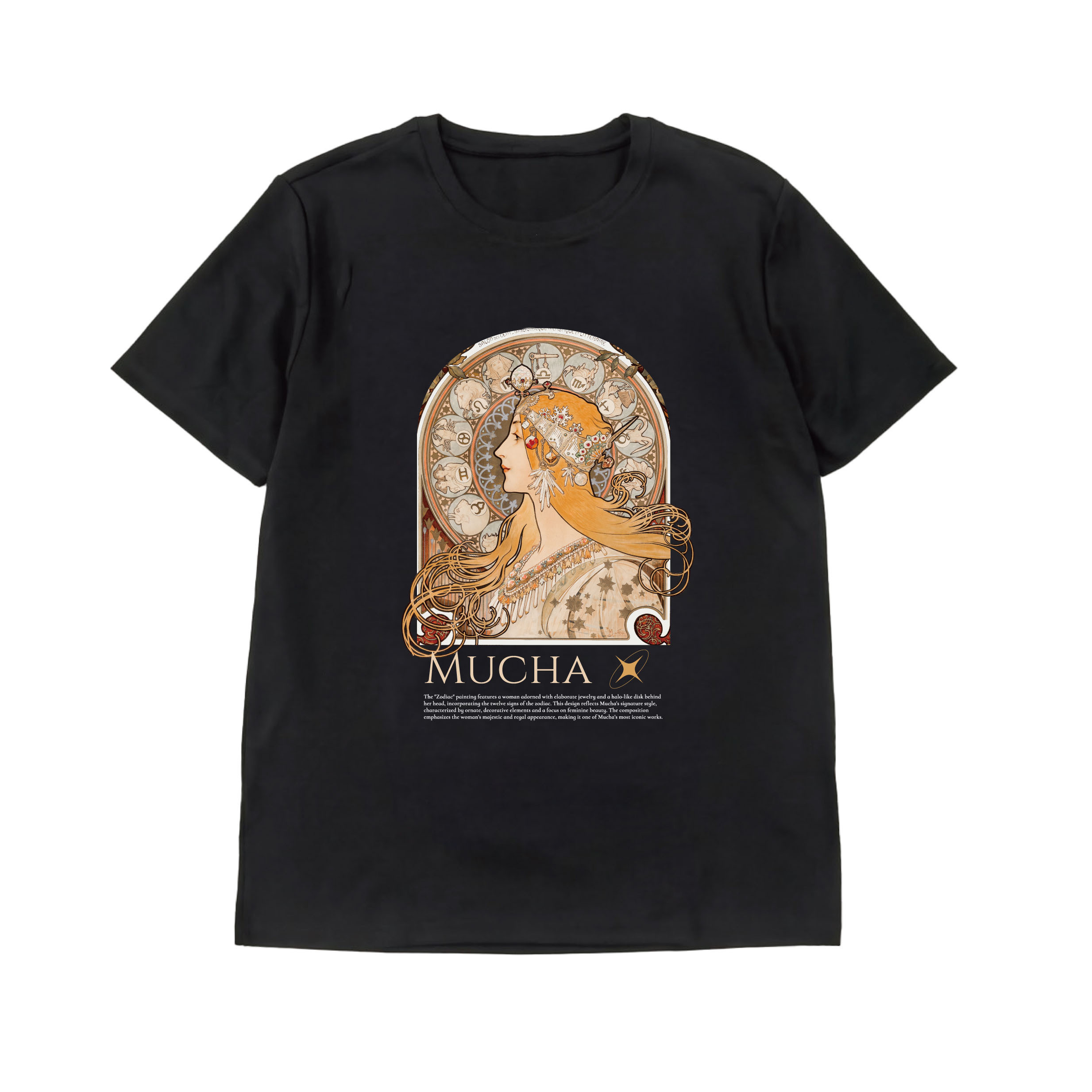藝術T恤｜慕夏《黃道十二宮》黑