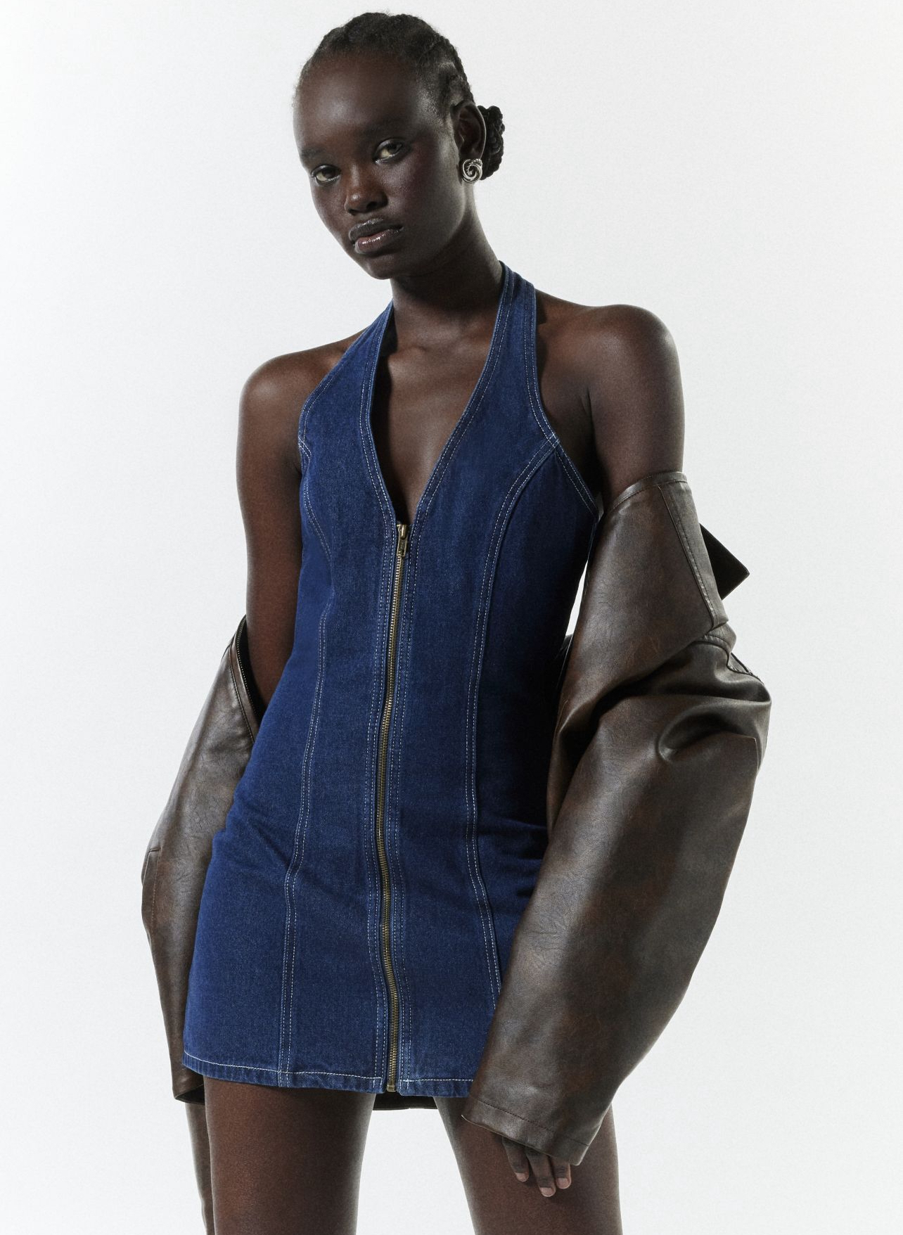 Lioness 迷你繞頸洋裝Girl Next Door Denim Mini Dress /XS