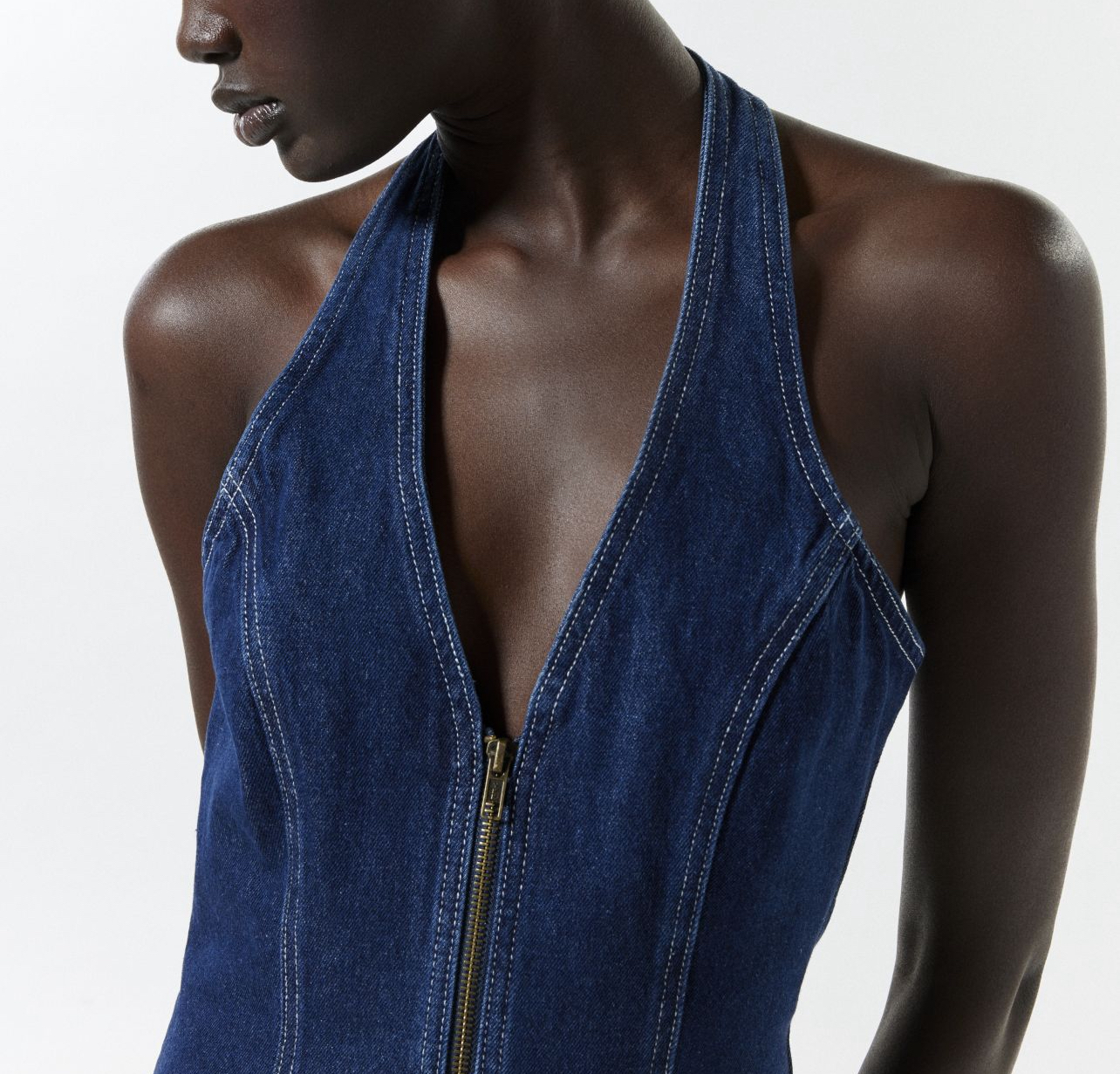 Lioness 迷你繞頸洋裝Girl Next Door Denim Mini Dress /XS