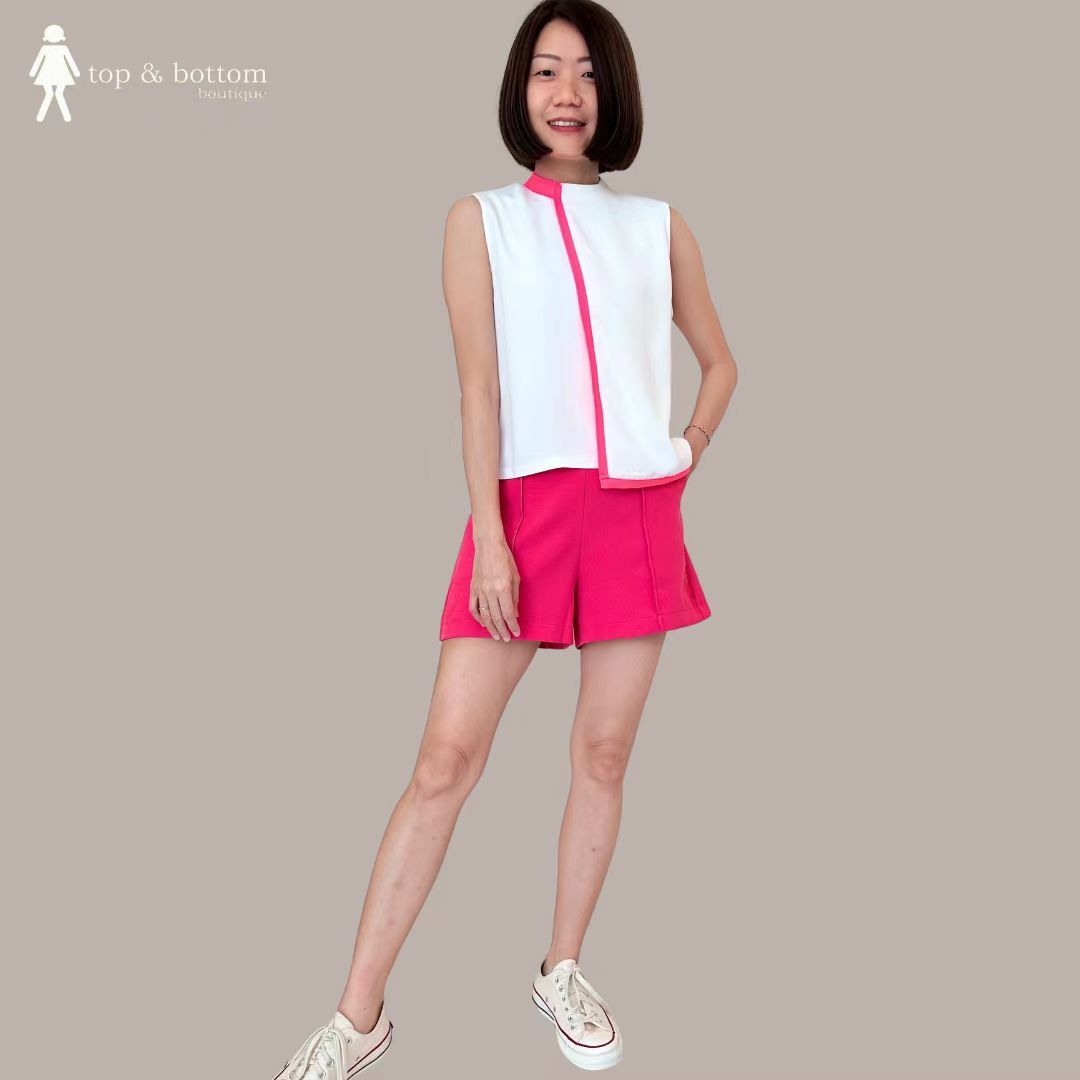 SOLID CONTRAST TONE BLOUSE