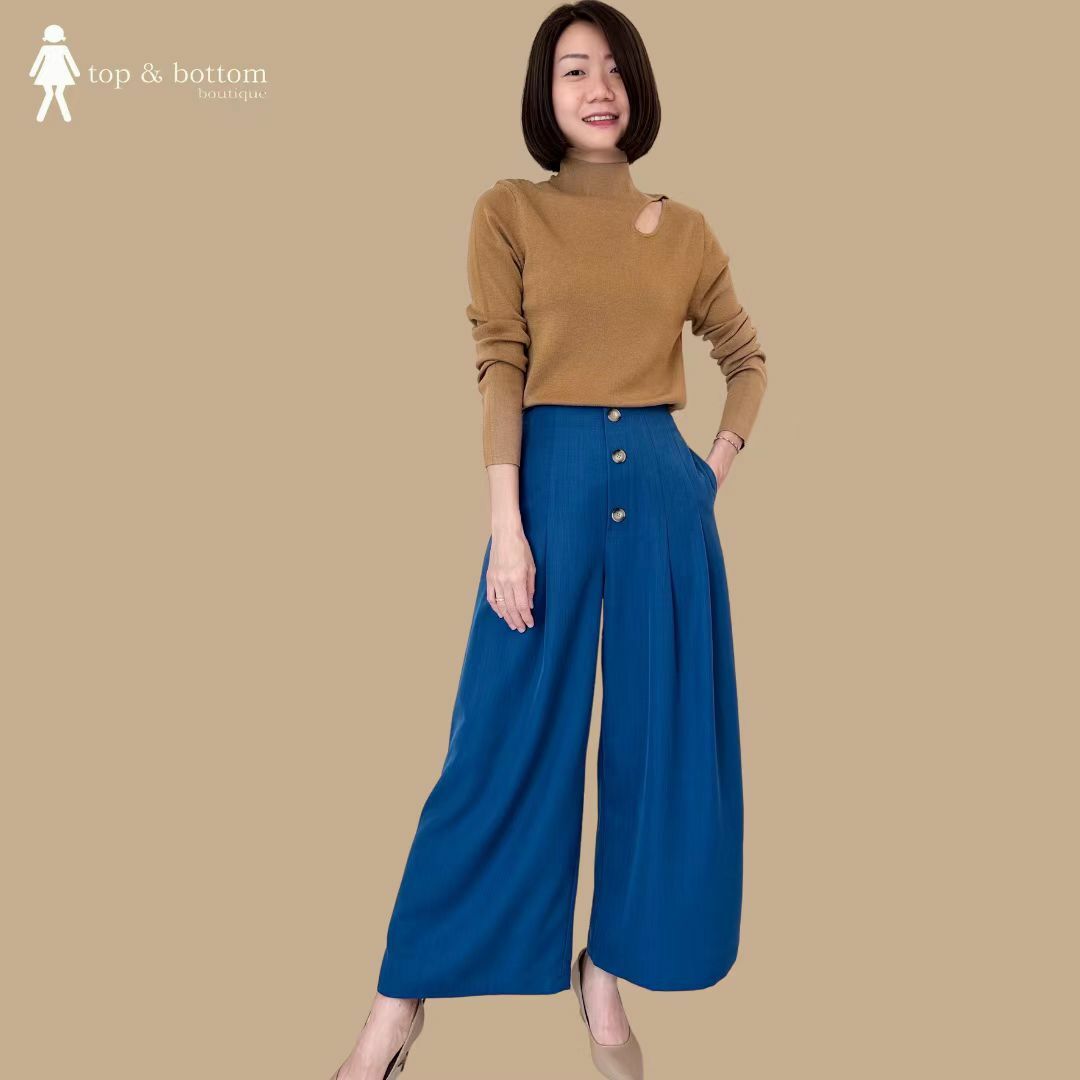 HIGH WAISTED BUTTON CULOTTES