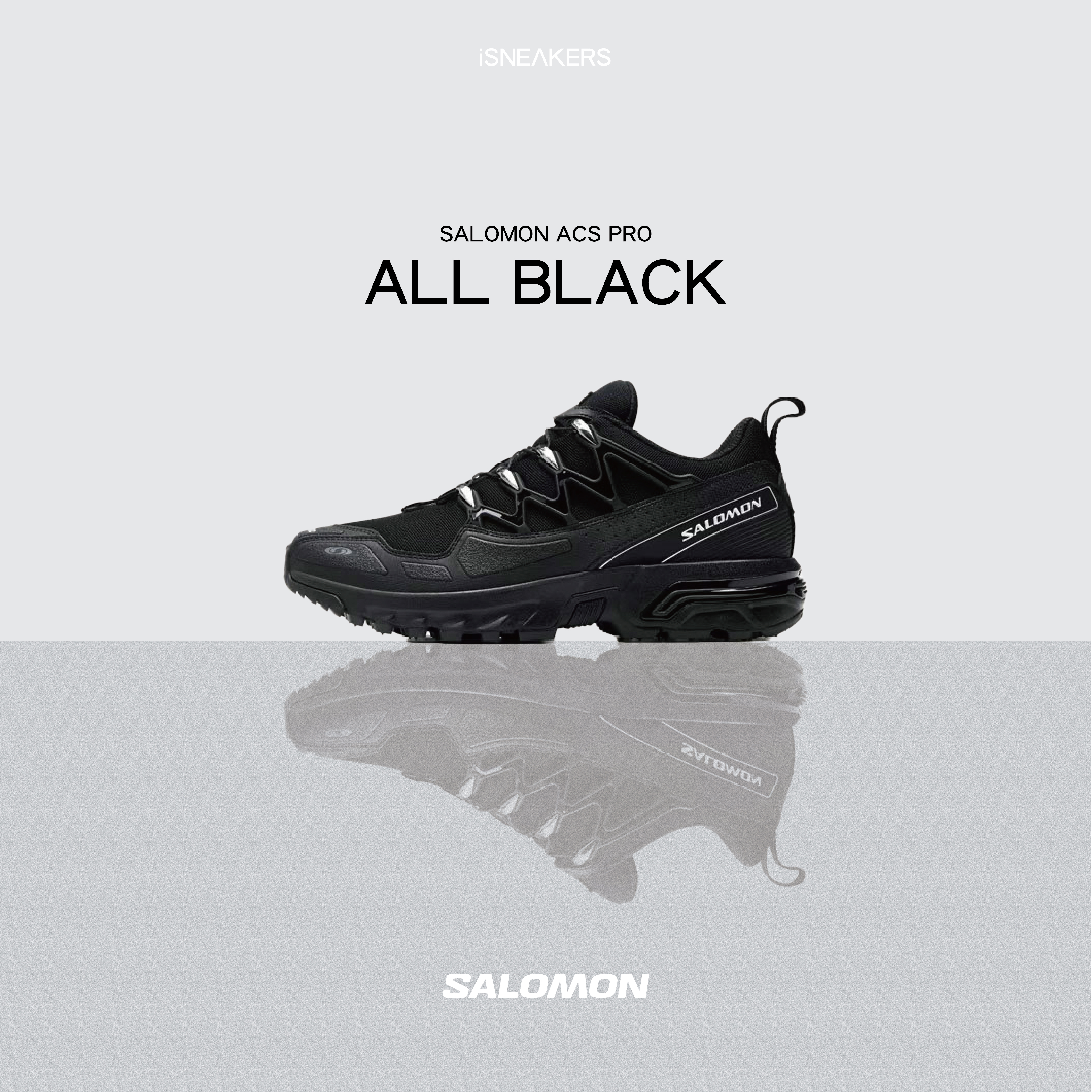 iSNEAKERS｜Salomon Acs + "All Black" 碳黑 472366