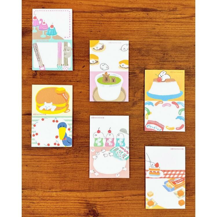 Furukawashiko x Loft Memo－Sweets and Snacks Animals Series | ** 5 sheets**