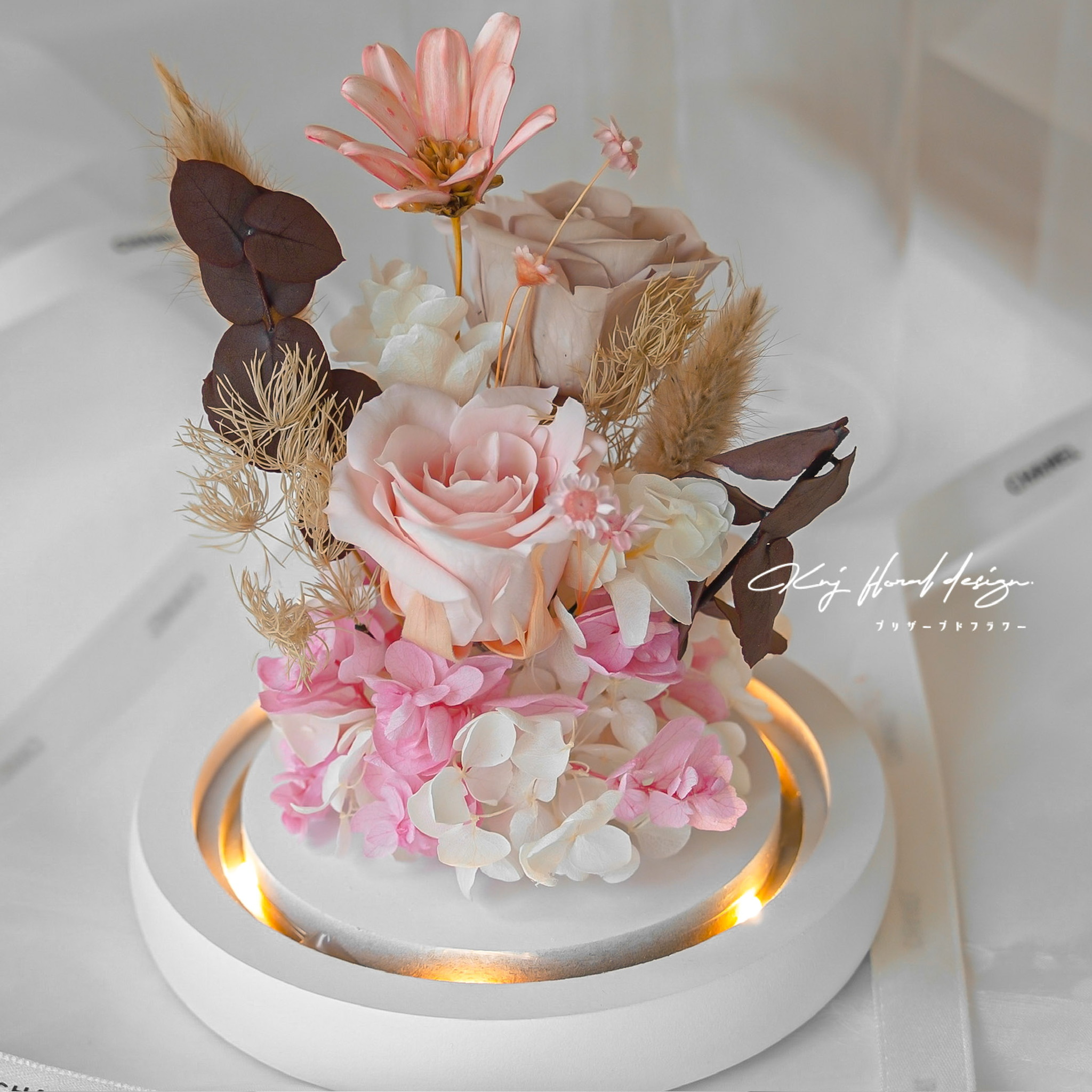 巴黎舊夢永生花玻璃燈盅