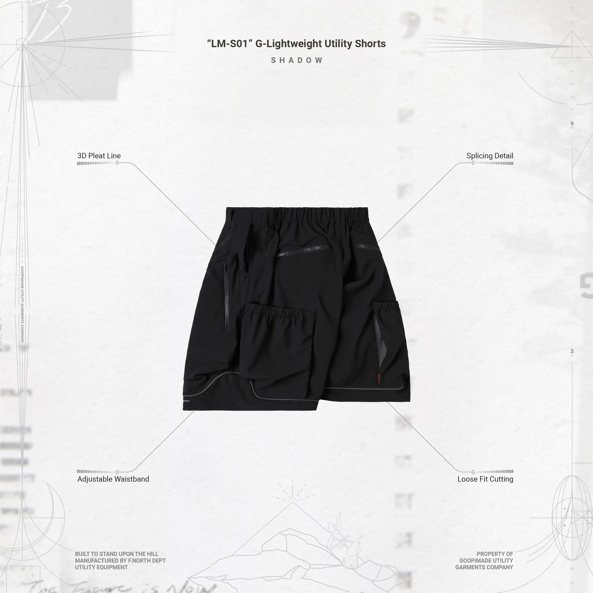 LM-S01” G-Lightweight Utility Shorts - Shadow