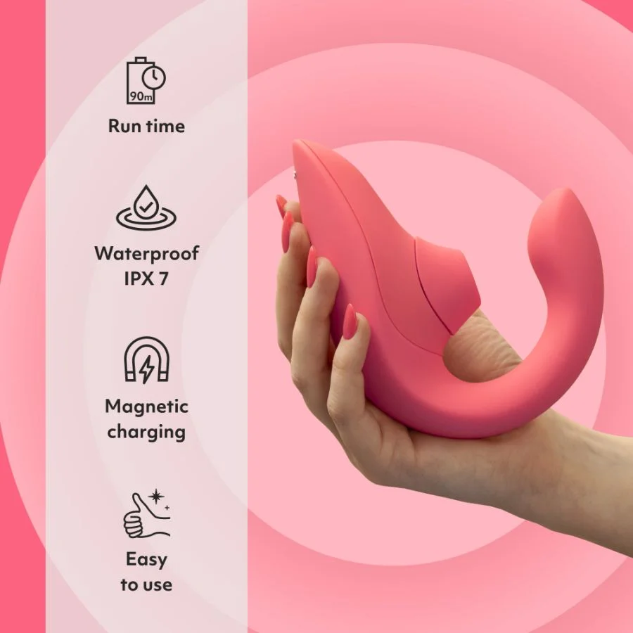 Womanizer Blend 陰蒂吸啜+G點按摩器 - 玫瑰粉