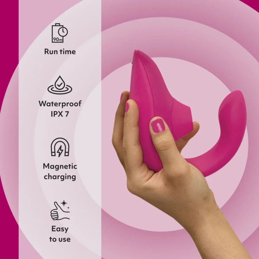 Womanizer Blend 陰蒂吸啜+G點按摩器 - 桃紅色